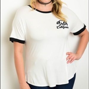 White Plus size T-shirt